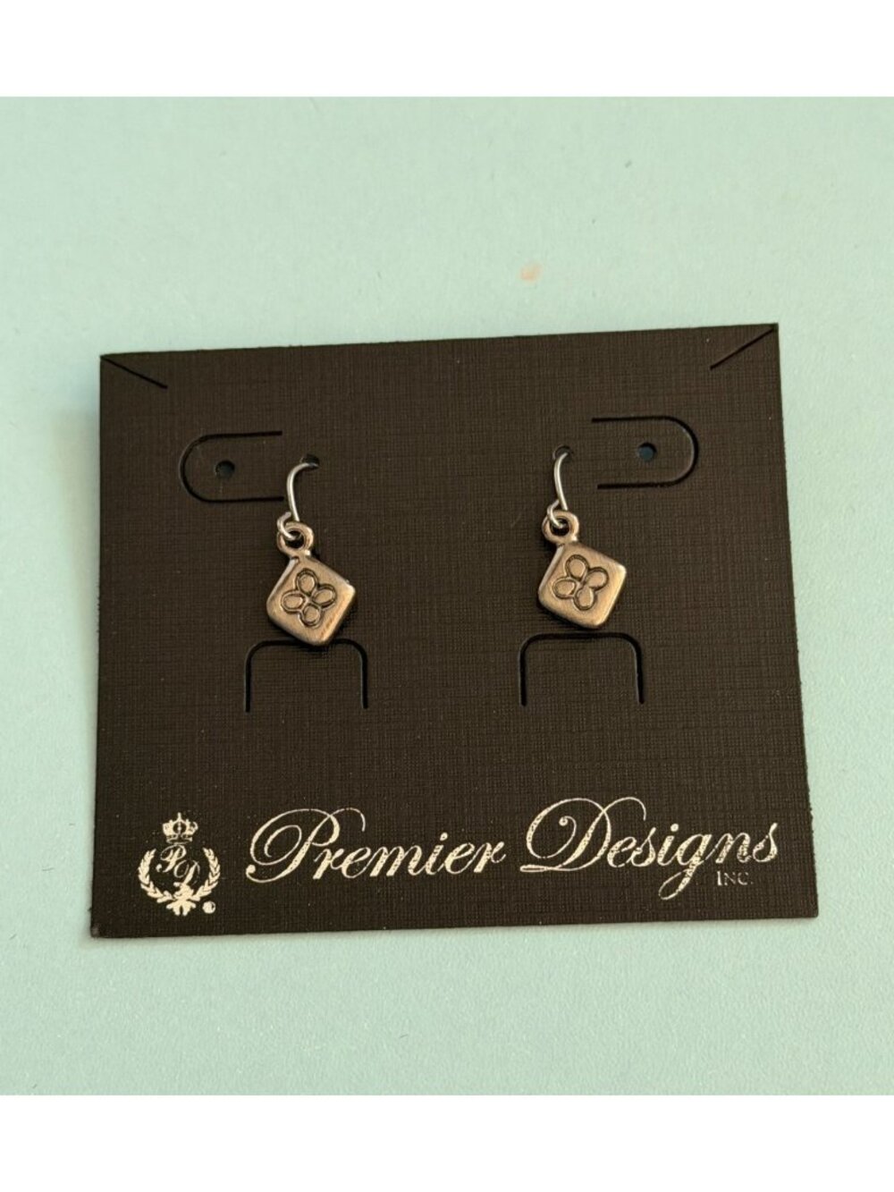 Premier Designs "Clover" Antiqued silver-tone Plated Dangle Earrings-New
